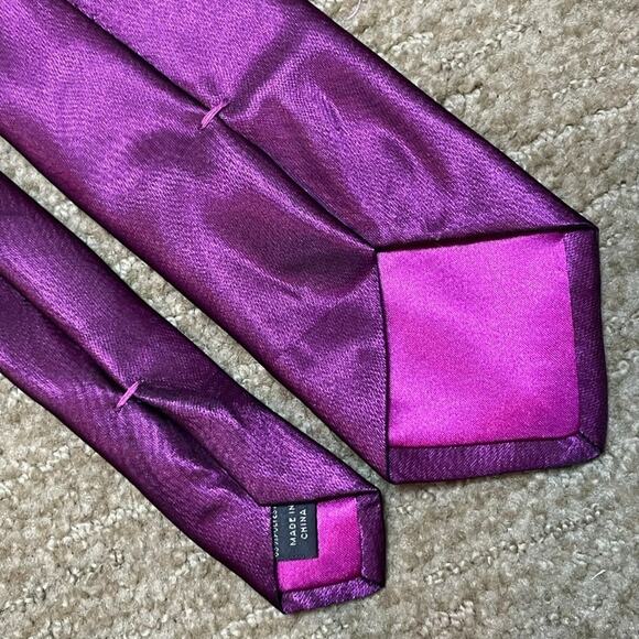 Jhane Barnes Purple Mesh Overlay Tie Formal Gala Silk Blend 3” Necktie - Picture 3 of 7